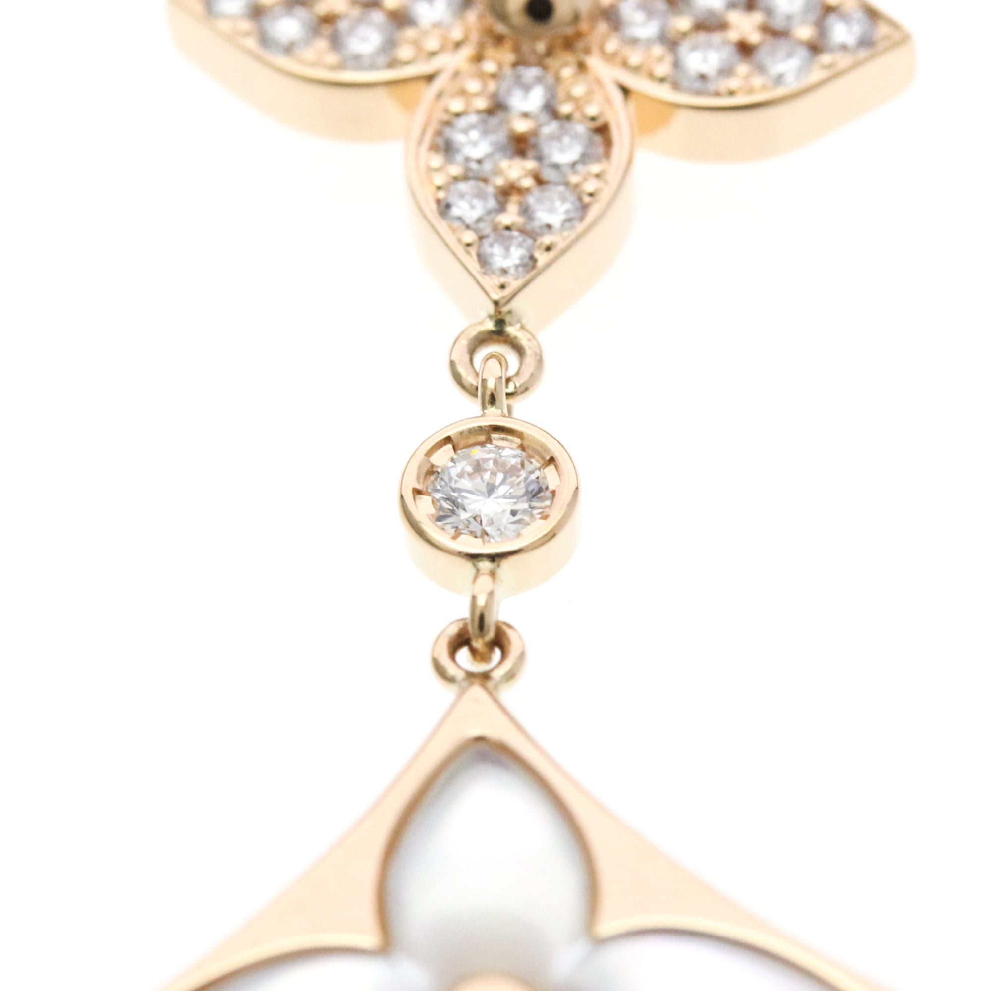 Star Blossom Pendant Necklace 18K Rose Gold with Diamond and Mother of Pearl - Image 5