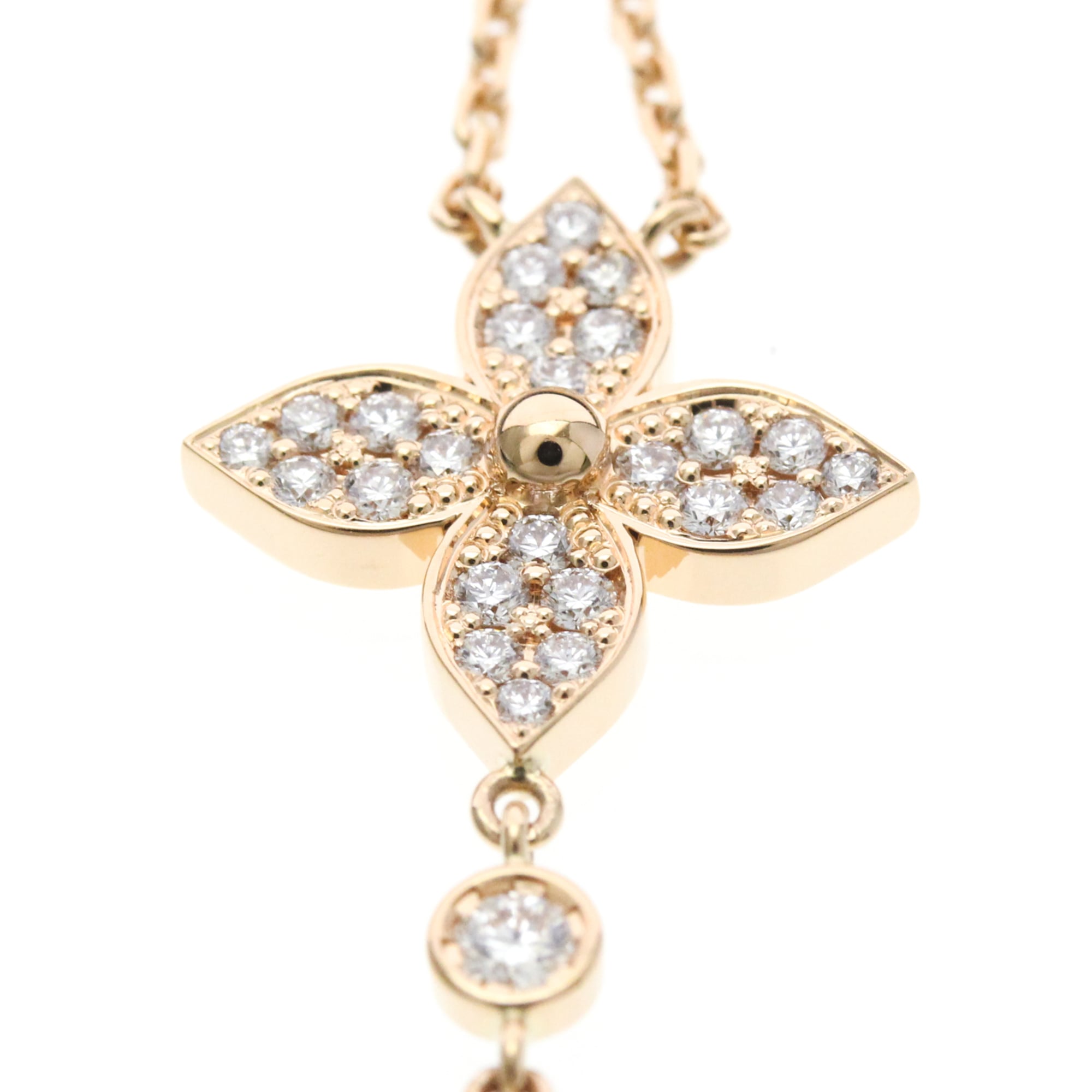 Star Blossom Pendant Necklace 18K Rose Gold with Diamond and Mother of Pearl - Image 6
