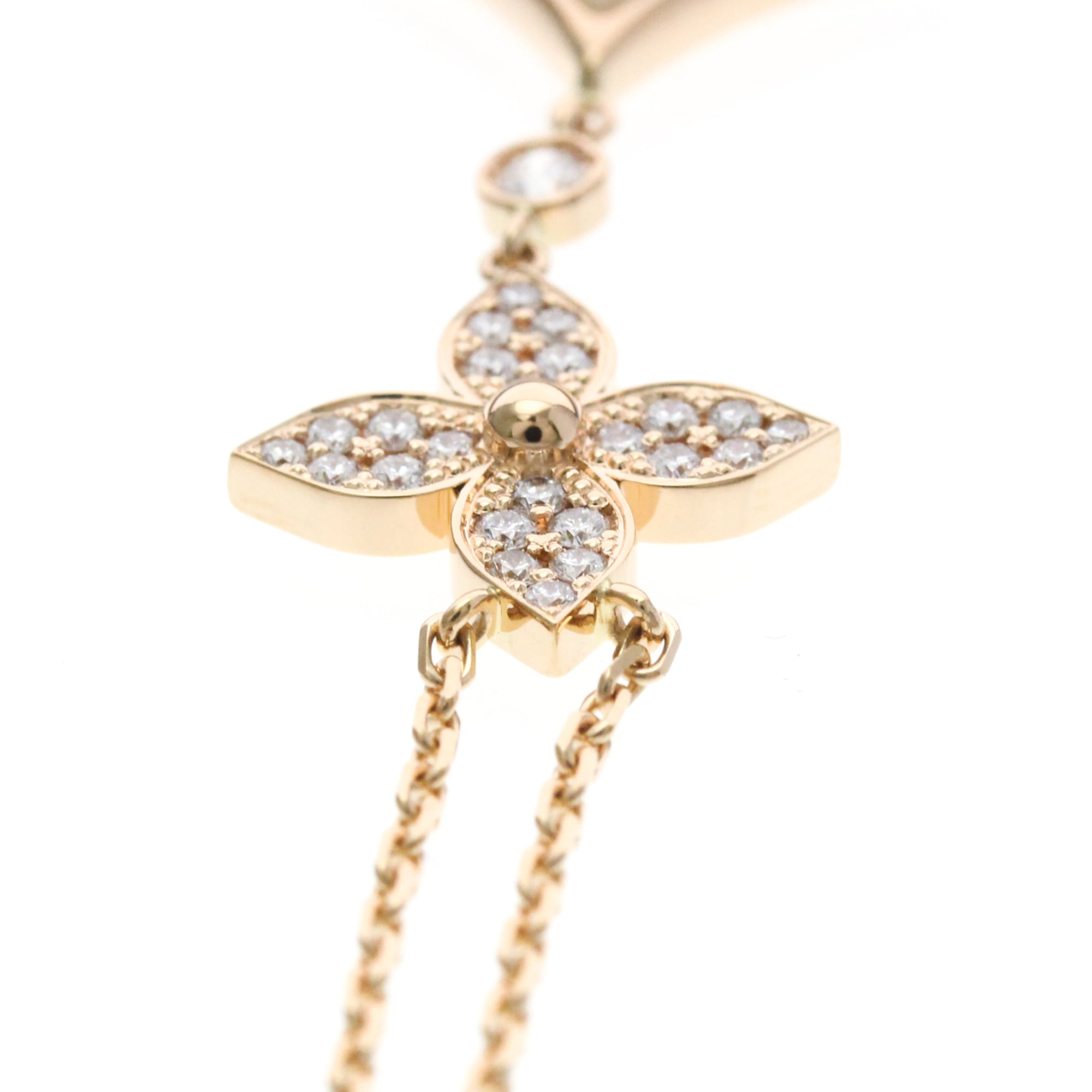 Star Blossom Pendant Necklace 18K Rose Gold with Diamond and Mother of Pearl - Image 8