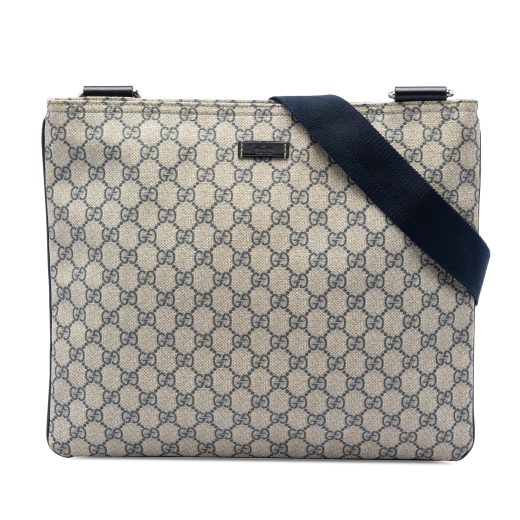 Gucci Zip Top Messenger Bag GG Coated Canvas Large