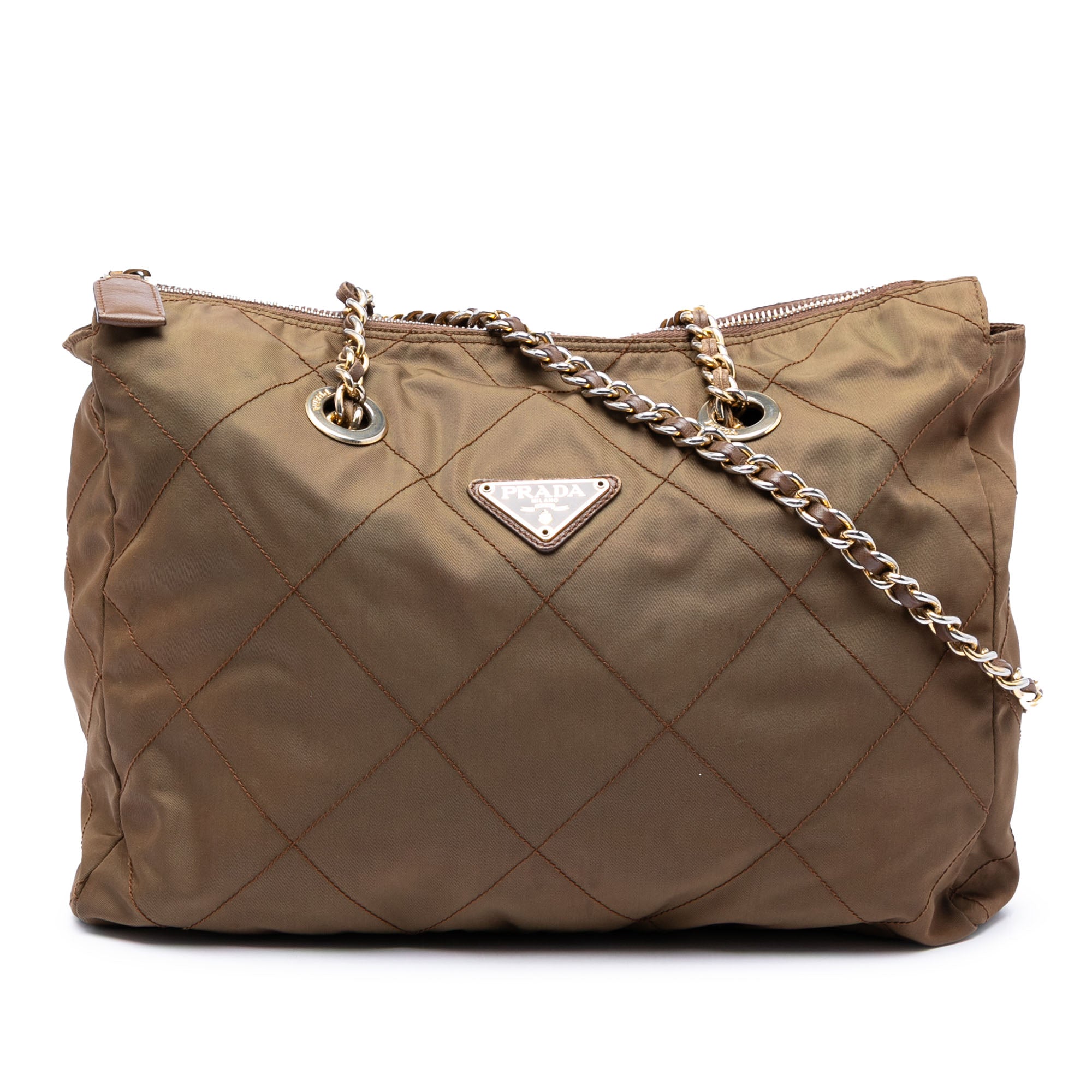 Chain Shoulder Bag Quilted Tessuto Medium