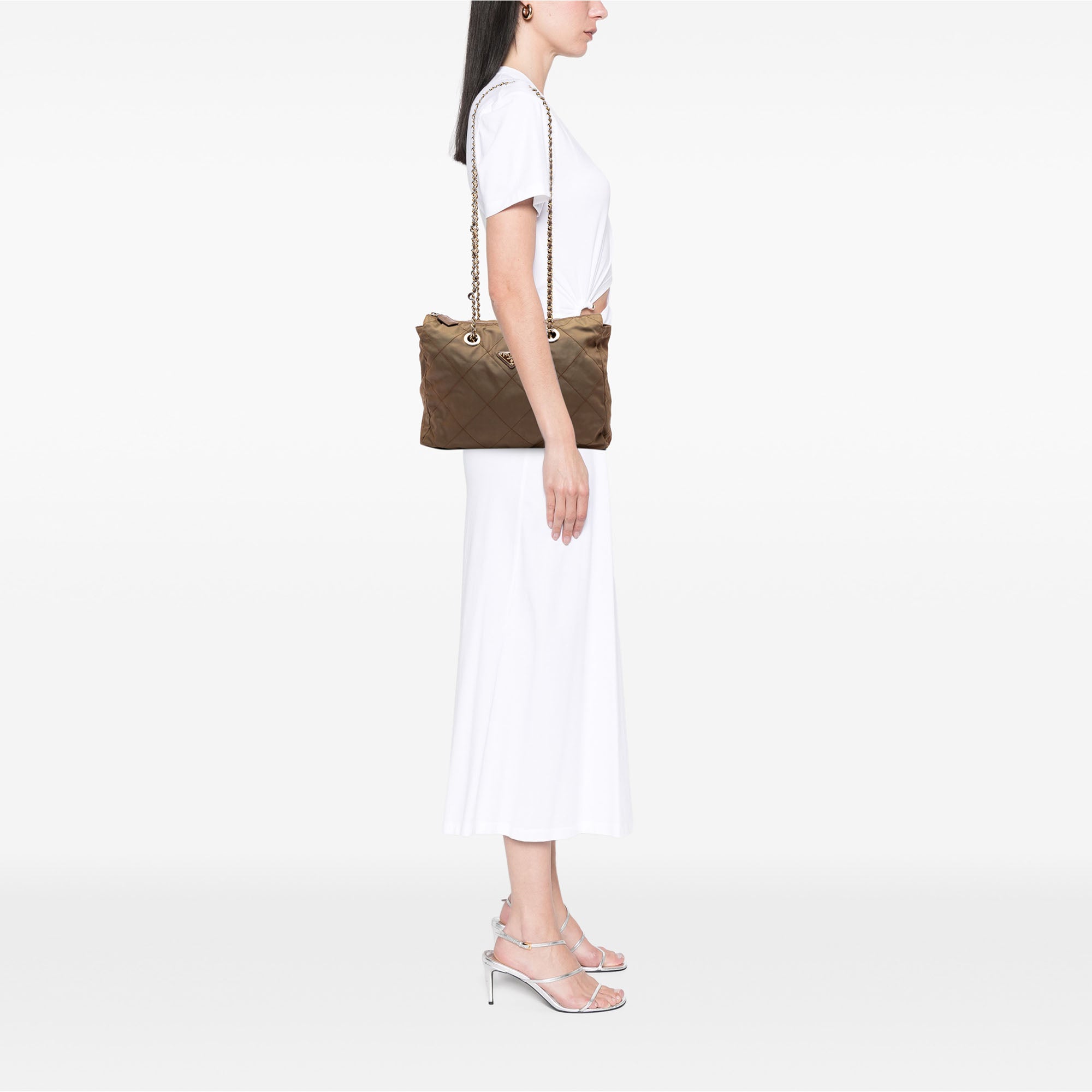 Chain Shoulder Bag Quilted Tessuto Medium - Image 6